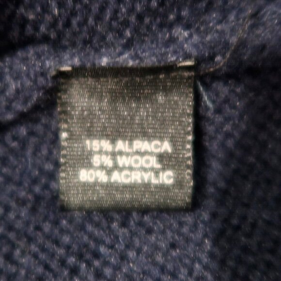 Alpaca Connections Sweater Womens L Blue Zip Up Knit Cardigan Sweatshirt Wool - Picture 11 of 16